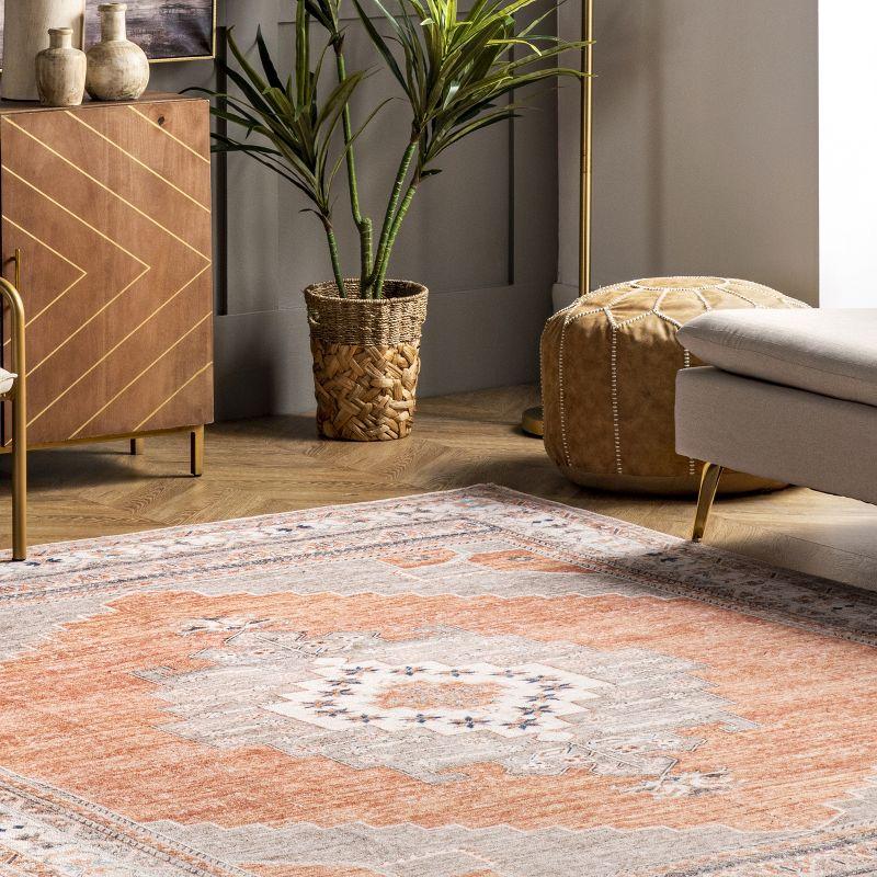 Reversible Medallion Synthetic Area Rug 8' x 10' - Easy Care & Stain-Resistant