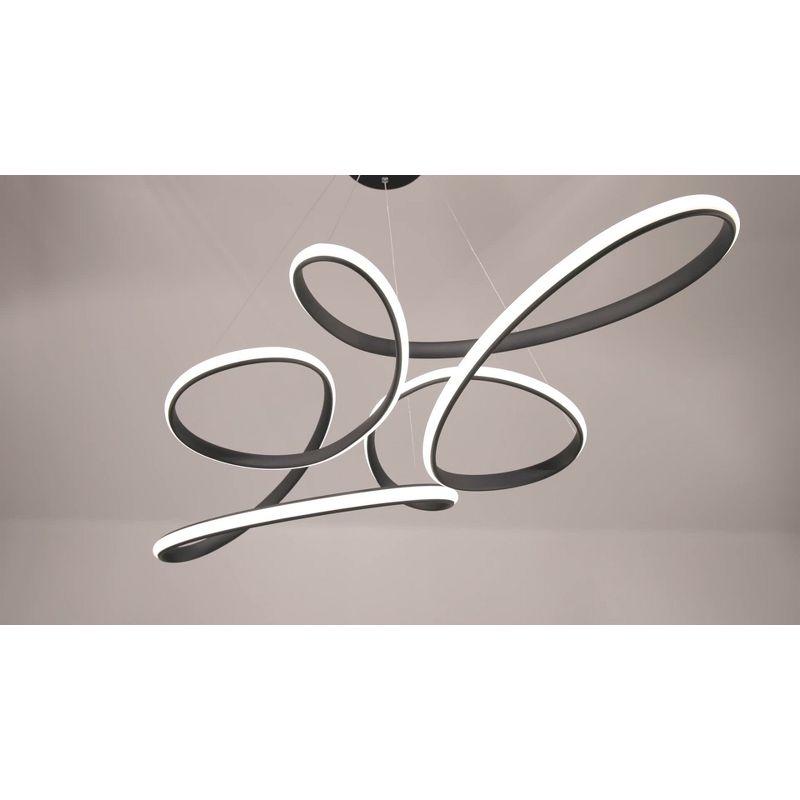 Possini Euro Design Helix Sand Black Multi-Ring Ceiling Pendant Light 39 1/2" Wide Ultra Modern Minimalist Spiral Dimmable LED Strip Steel Dining Room