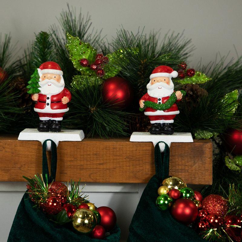 Santa Claus Christmas Stocking Holders - 4.75" - Set Of 2