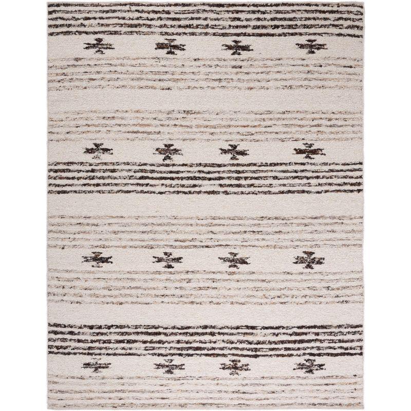 Coastal Charm Black & Ivory Handwoven Wool-Cotton Rug 8' x 10'