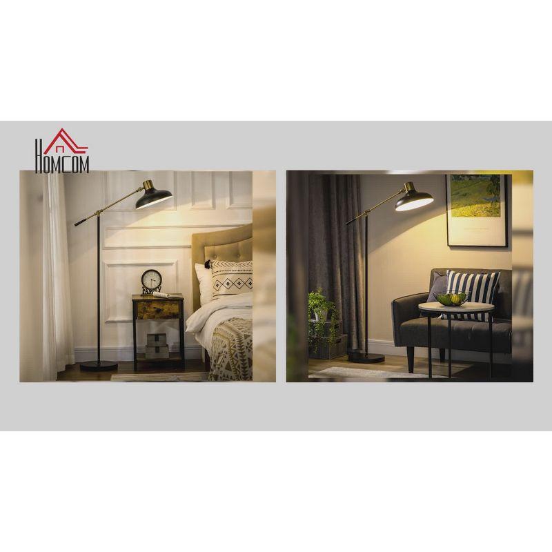 17 Stories Stevani Adjustable Floor Lamps for Living Room, Standing Lamp for Bedroom with Balance Arm, Adjustable Head and Height, Tall Black and Gold Lamp (Bulb not Included)
