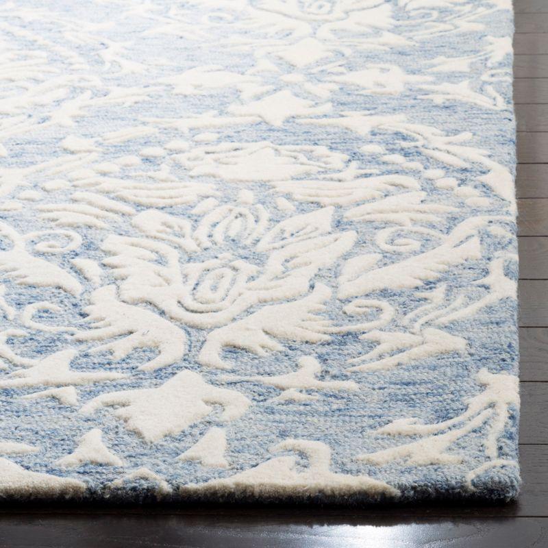 Blossom BLM107 Hand Tufted Indoor Runner Rug - Blue/Ivory - 2'6"x4' - Safavieh