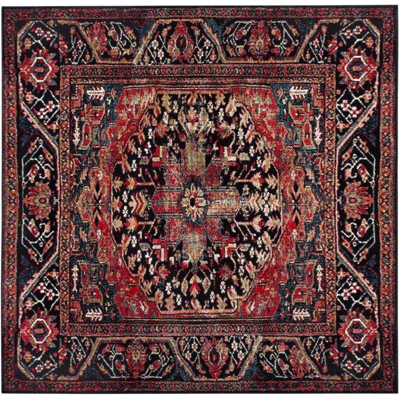 Vintage Hamadan VTH215 Power Loomed Area Rug - Red/Multi - 9'x9' - Safavieh.