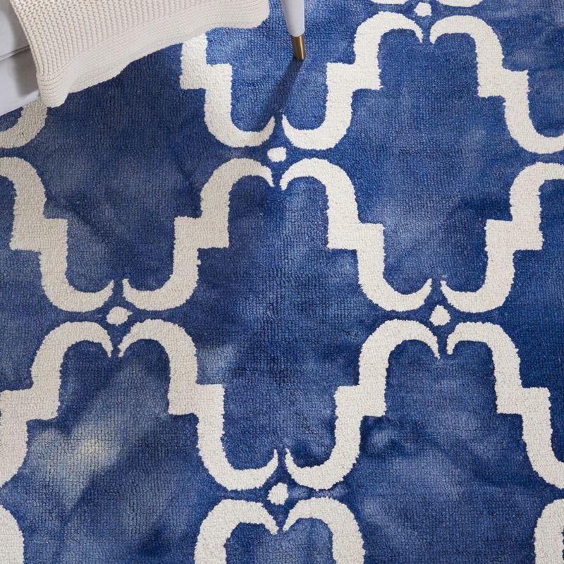 Dip Dye DDY536 Hand Tufted Indoor Area Rug - Navy/Ivory - 7'x7' - Safavieh