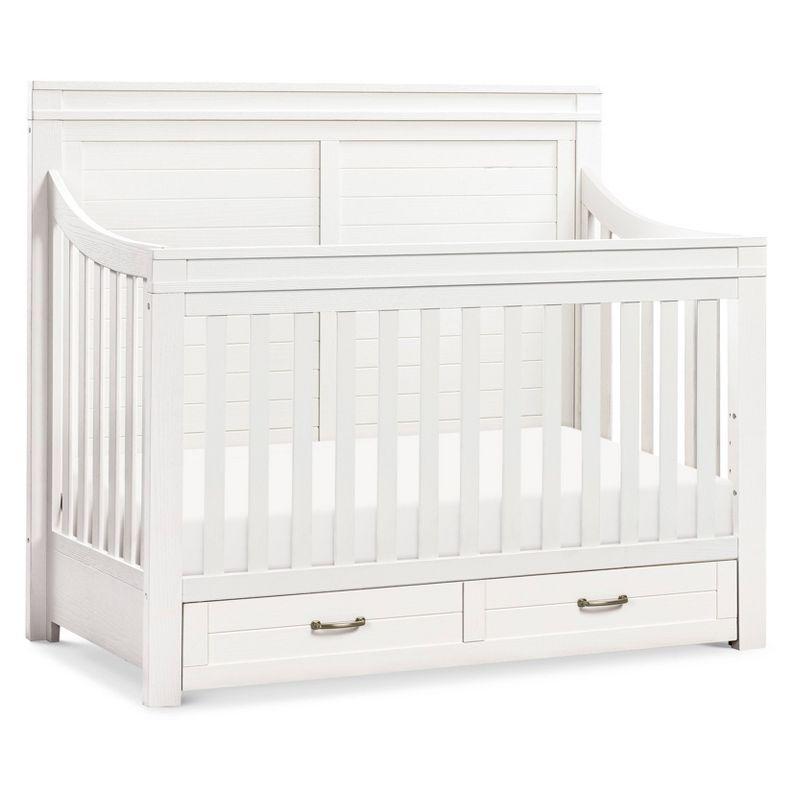 Heirloom White Farmhouse 4-in-1 Convertible Crib with Storage