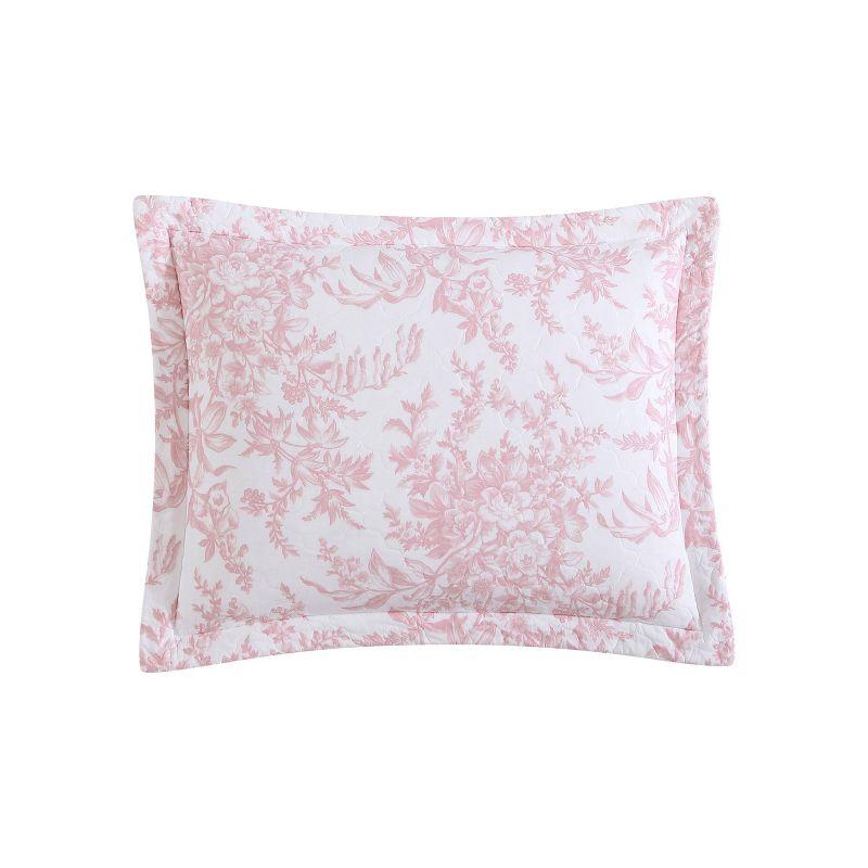 Twin Pink Cotton Reversible Quilt Set with Shams