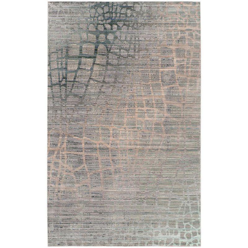 Valencia Grey and Multicolor Synthetic 3' x 5' Area Rug