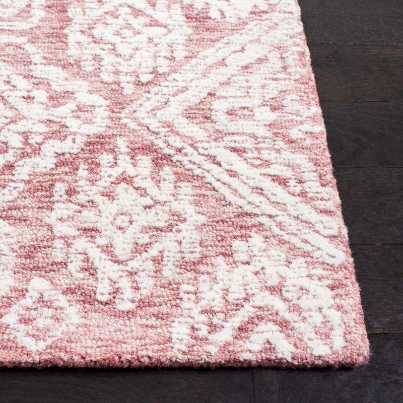 Safavieh 6' x 6' Dark Pink and Ivory Hand-Tufted Wool Rug