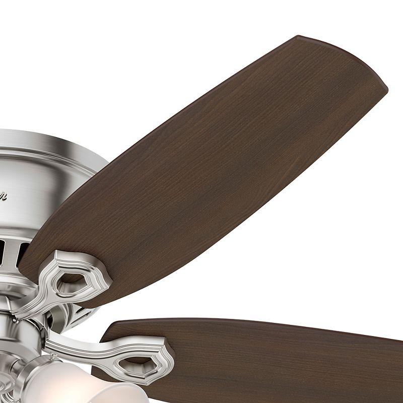 Builder Low Profile 52" 5 - Blade Flush Mount Ceiling Fan with Lights and Pull Chains