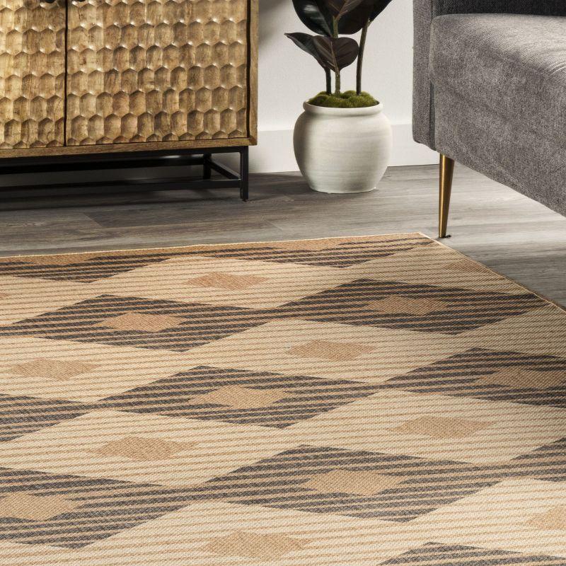 23"x17" Coastal Stripe Easy-Care Synthetic Area Rug