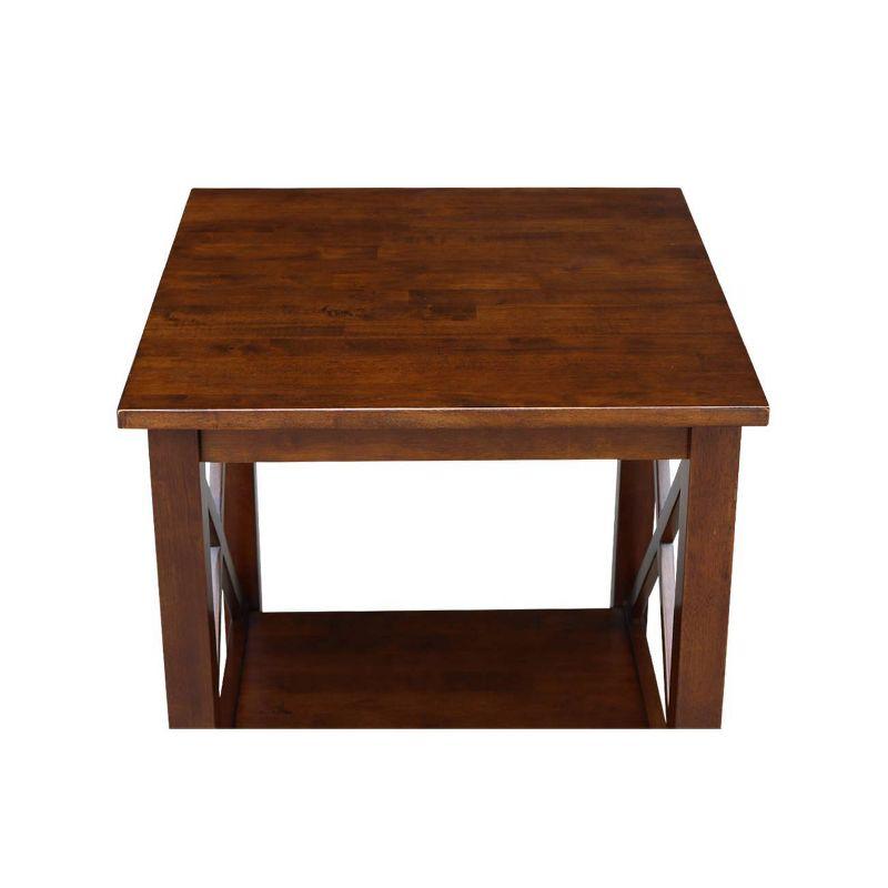 Hampton 22" Espresso Solid Wood Square End Table