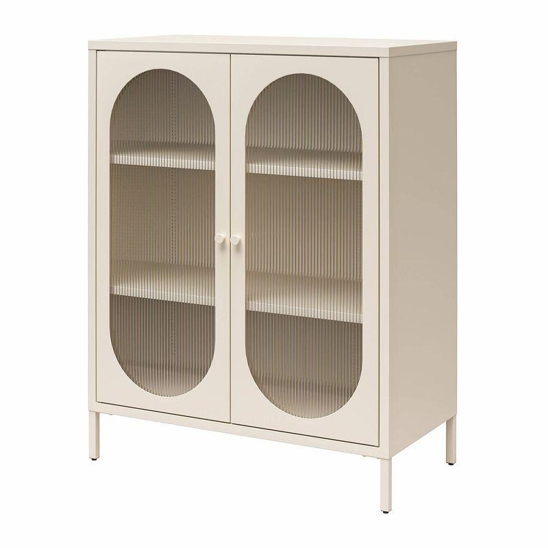 Luna 39.96'' Tall Accent Cabinet with Fluted Glass