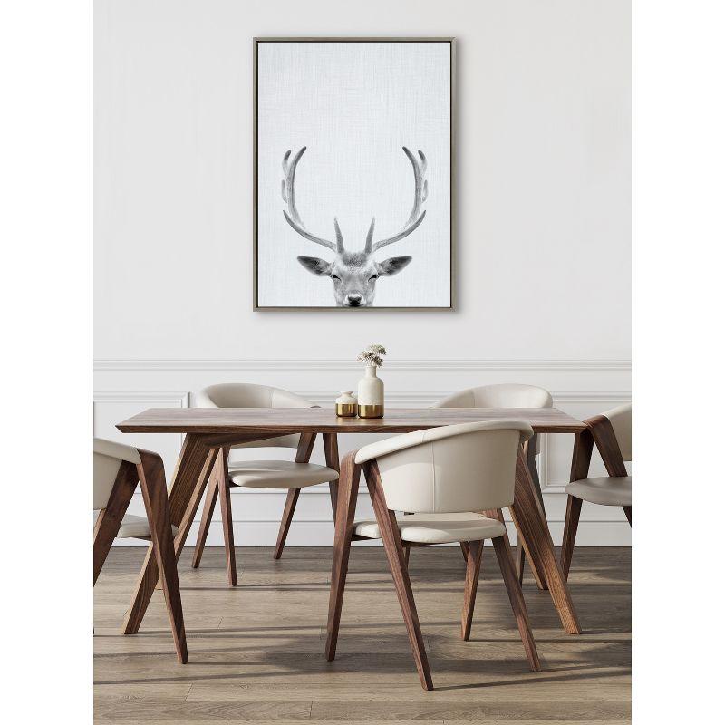 Kate & Laurel All Things Decor Sylvie Deer Framed Canvas Wall Art by Simon Te of Tai Prints