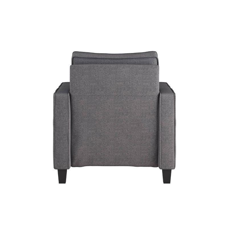 Cozy Nook 30" Gray Fabric and Wood Accent Armchair