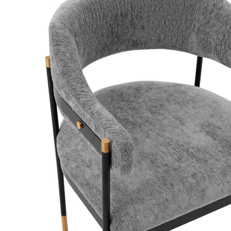 Set of 2 Lia Modern Boucle Dining Armchairs with Brushed Gold Accents - Manhattan Comfort
