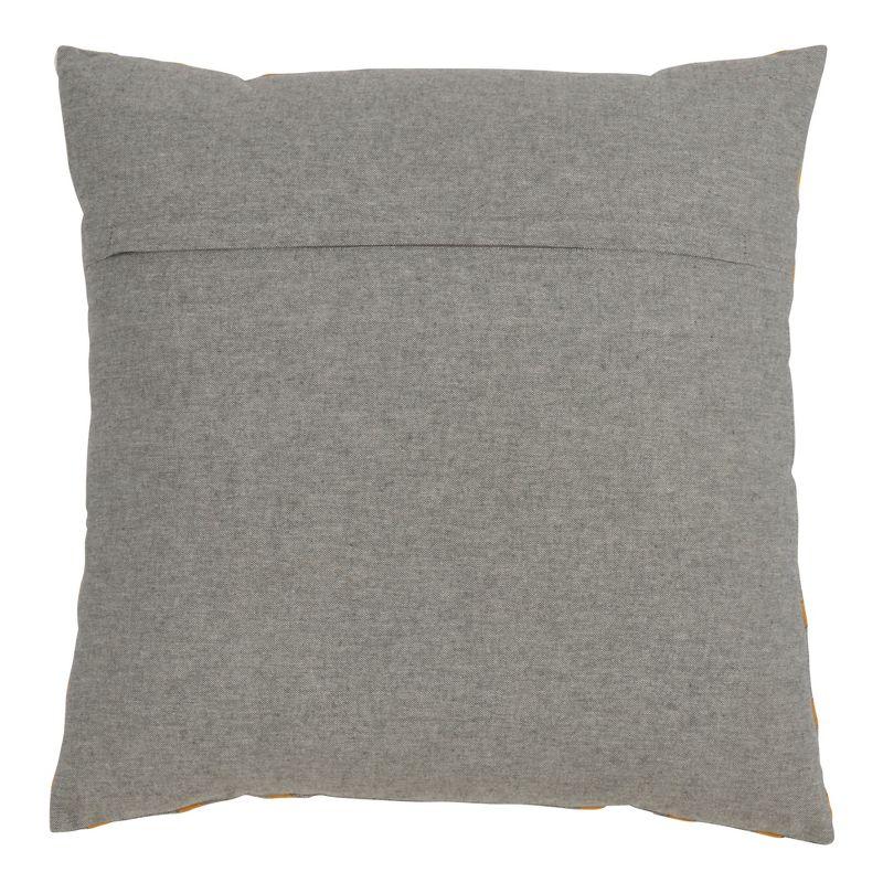 Blue-Grey Cotton Down-Filled Cross Hatch Square Pillow