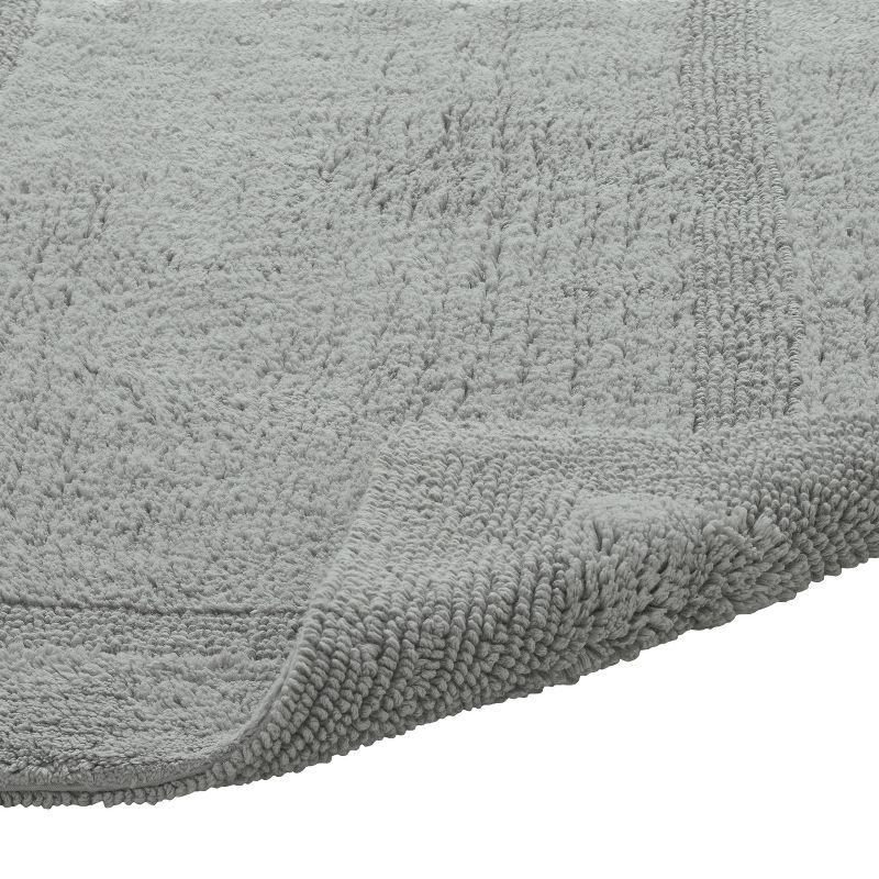 Better Trends Lux 100% Cotton Tufted Solid Reversible Bath Rug 20" x 20" Contour - Silver