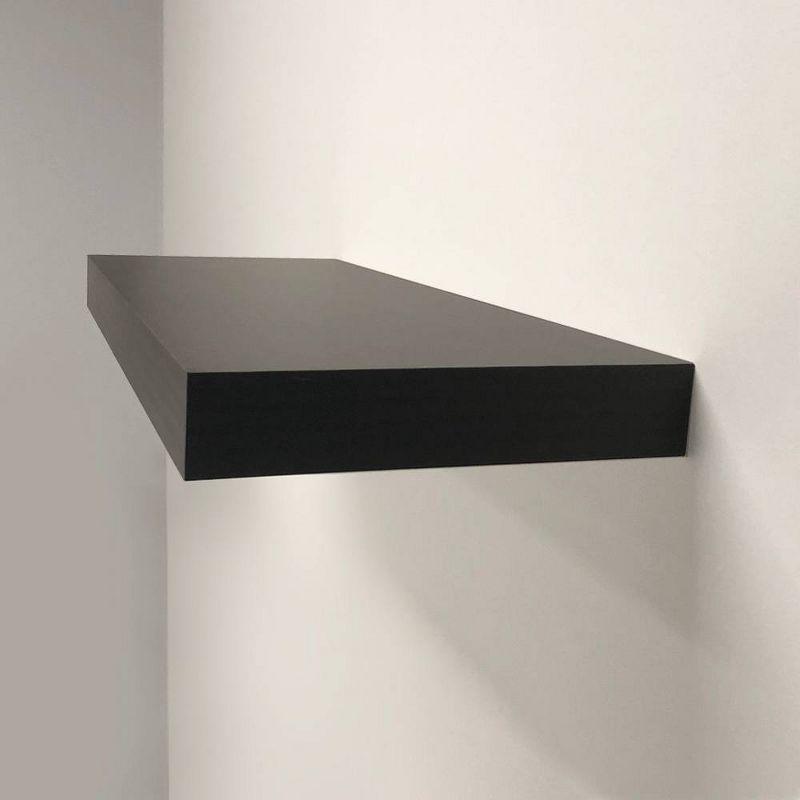 InPlace 24" Floating Shelf Wall Mounted Hidden Brackets Espresso : Modern Decor, Wood Composite, Includes Mounting Hardware