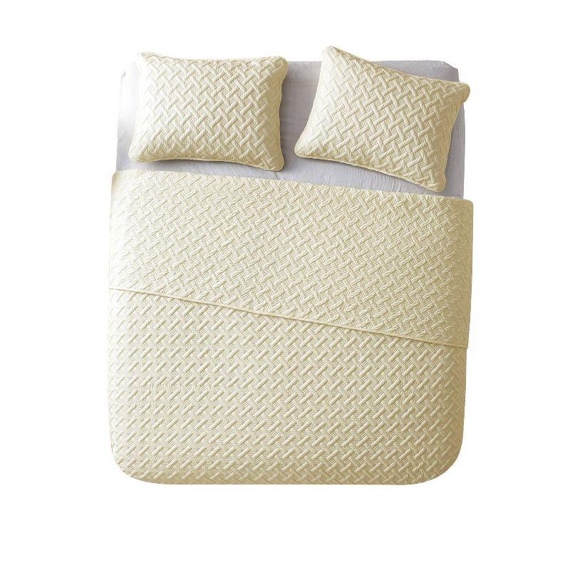 Nina Embossed Basketweave Quilt Set