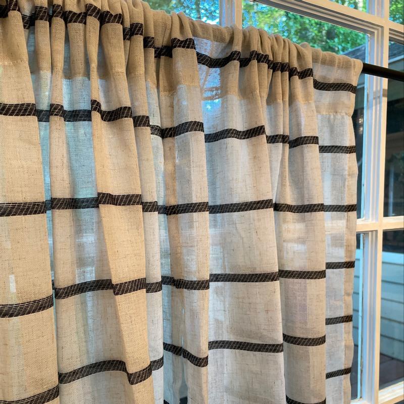 Striped Tailored Kitchen Curtain