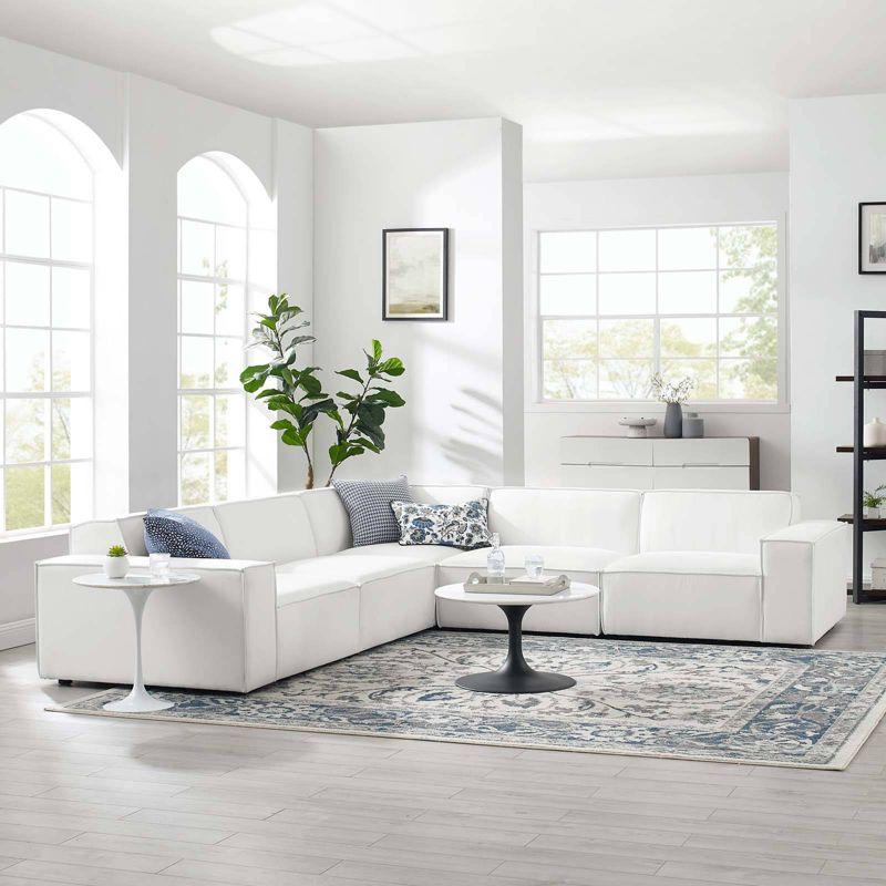 5pc Restore L-Shaped Sectional Sofa White - Modway