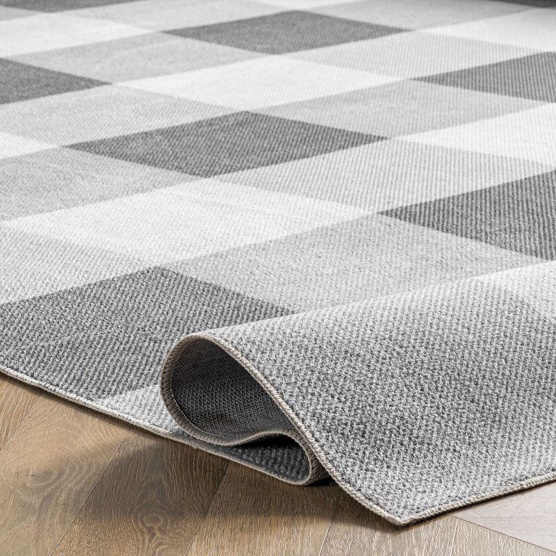 Nuloom Lucy Machine Washable Farmhouse Buffalo Plaid Indoor Area Rug