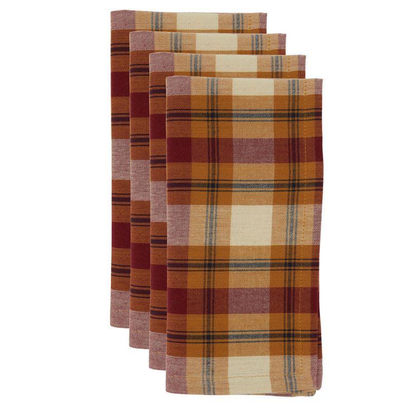 Saro Lifestyle Plaid Napkin, 20" Square, Rust (Set of 4)