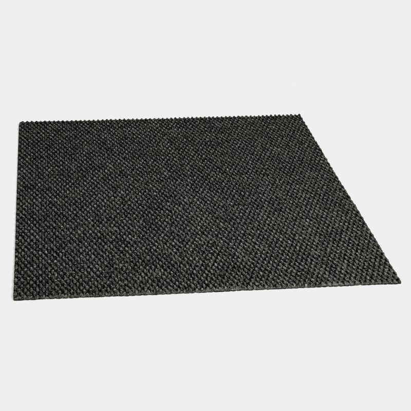 18" 16pk Hobnail Carpet Tiles Black - Foss Floors: Easy Install, Indoor/Outdoor, Pet & Stain Resistant