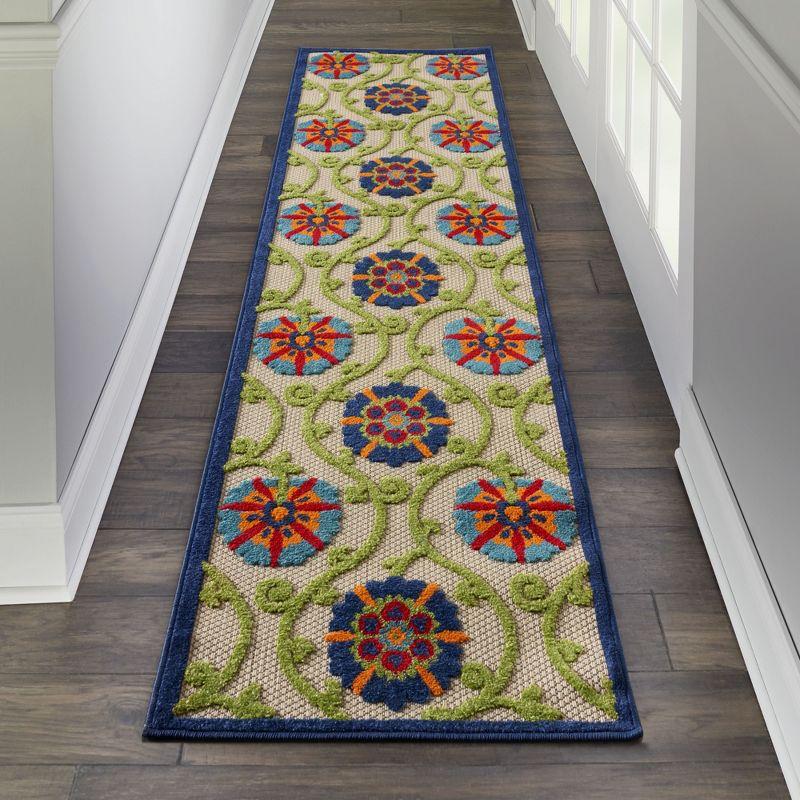 Nourison Aloha Contemporary Floral Outdoor Area Rug