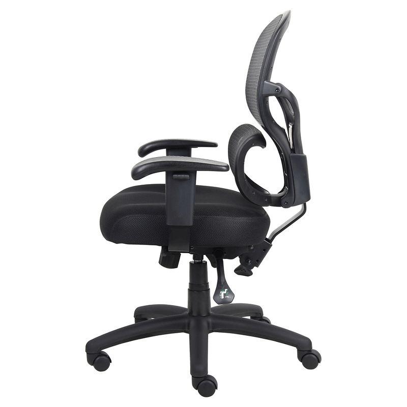 Black Mesh Adjustable Arms Swivel Office Chair