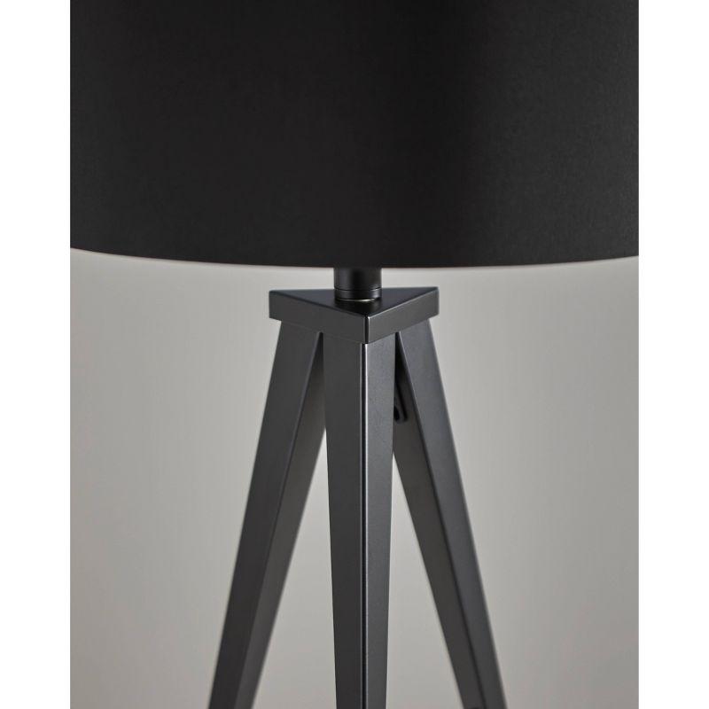 Adesso Director Table Lamp Black: Modern Cotton Shade, Metal Body, UL Listed, No Assembly Required