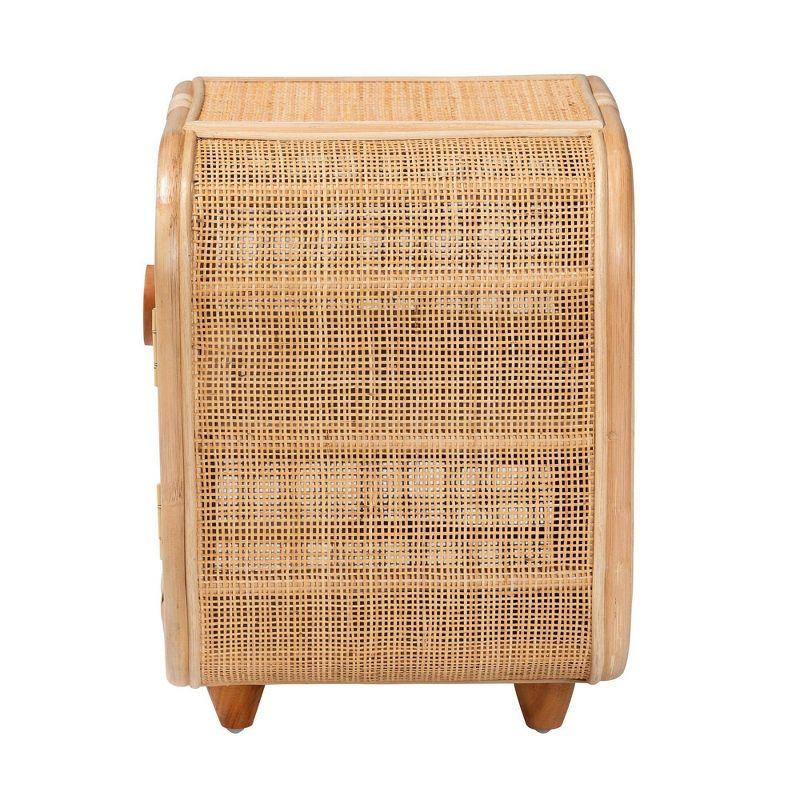 Keita Natural Rattan Bohemian Rectangle Nightstand