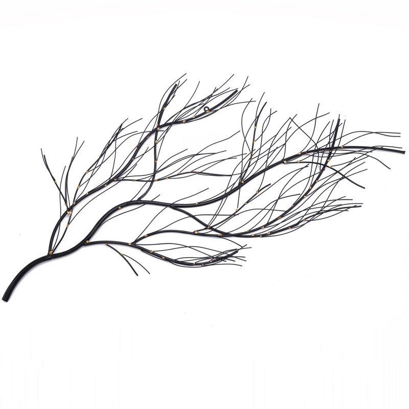 LuxenHome Black and Gold Metal Branch Wall Sculpture