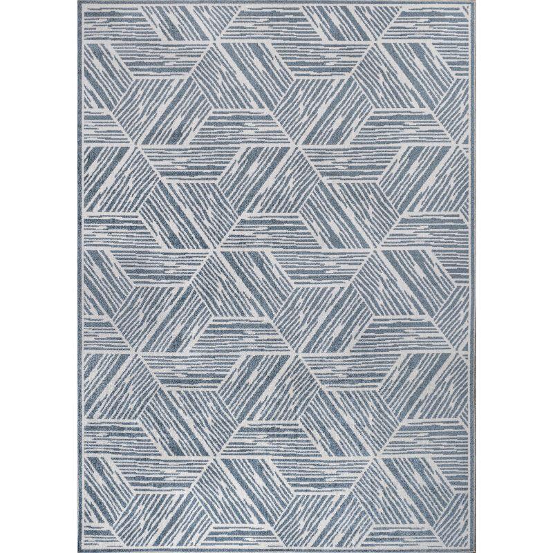 JONATHAN Y Vector Modern Coastal Geometric Machine-Washable Area Rug