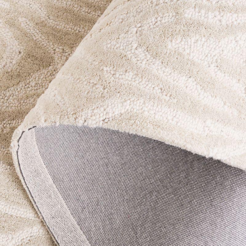 Ebony EBN550 Handmade Tufted Area Rug - Ivory - 6' X 9' - Safavieh