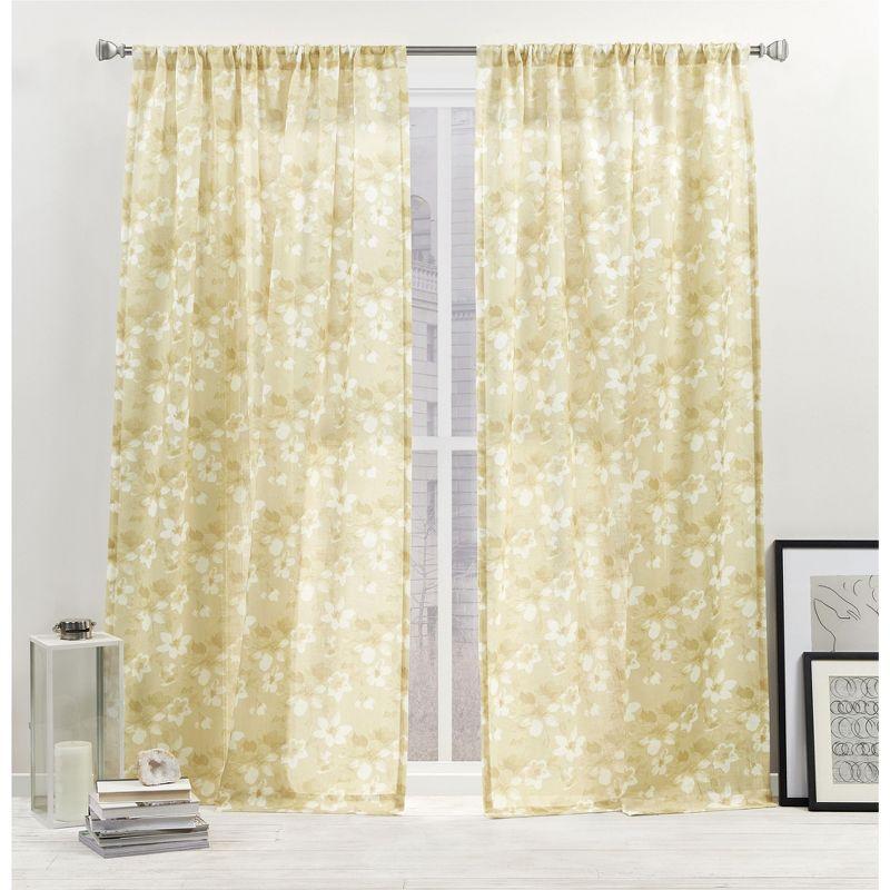 Nicole Miller New York Dara Light Filtering, Semi Sheer Rod Pocket Curtain Panels