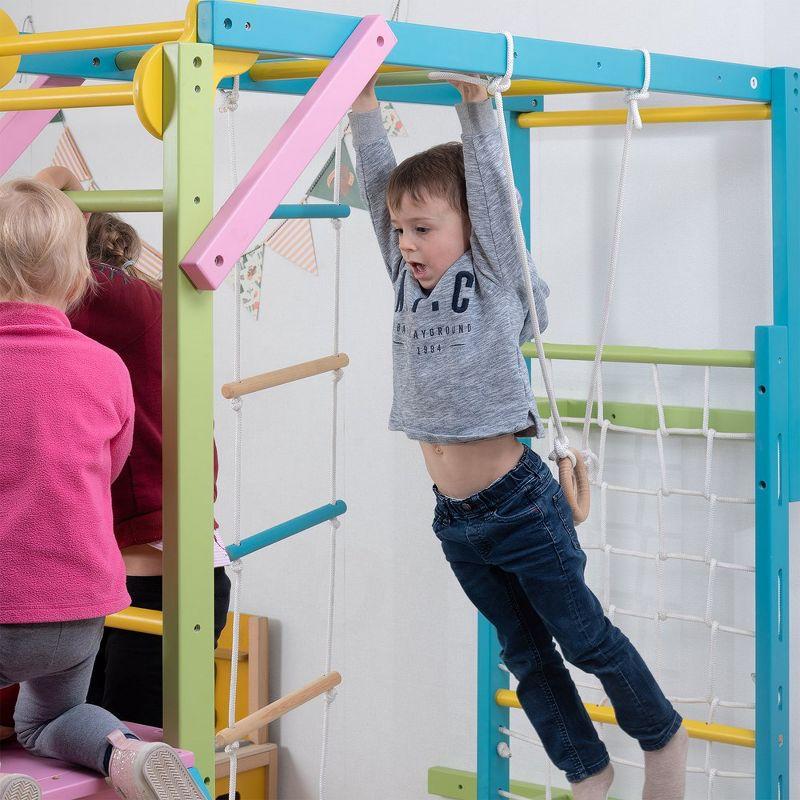 Avenlur Grove - Wood indoor 8-in-1 Wall Jungle Gym, Color