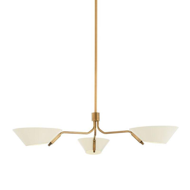 Riaz Chandelier - Cream and Brass / 3 Light