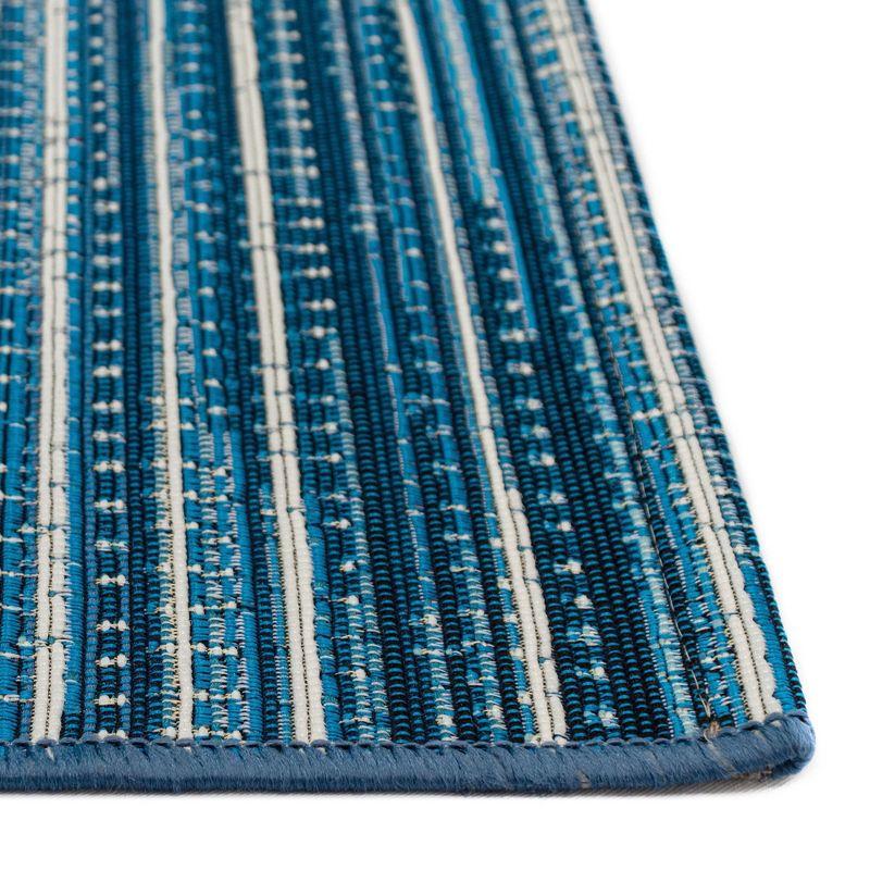 Tribal Stripe Washable Outdoor Rug in Bold Black