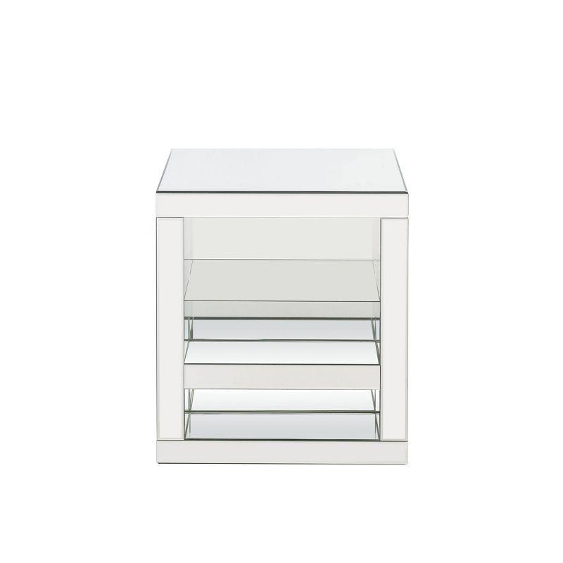 20" Meria Accent Table Mirrored/Clear Glass - Acme Furniture