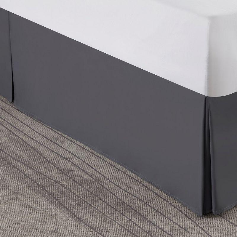 Gray Twin Polyester Split Corner Bedskirt