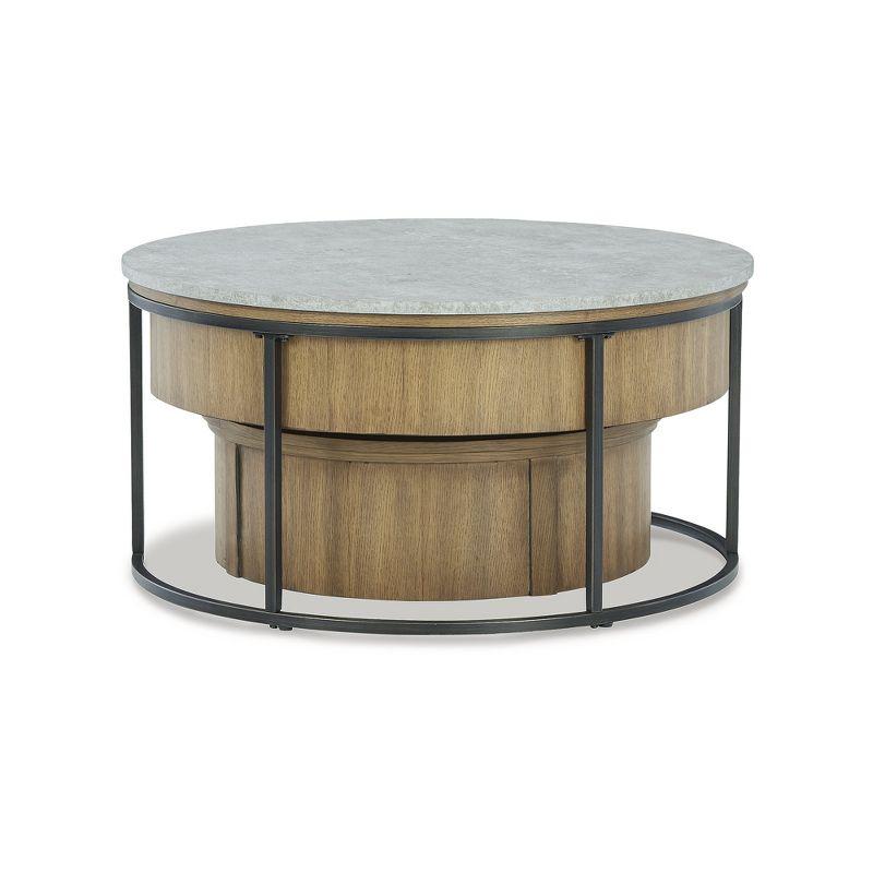 Signature Design by Ashley Contemporary Fridley Nesting Coffee Table (Set of 2)  Gray/Brown/Black