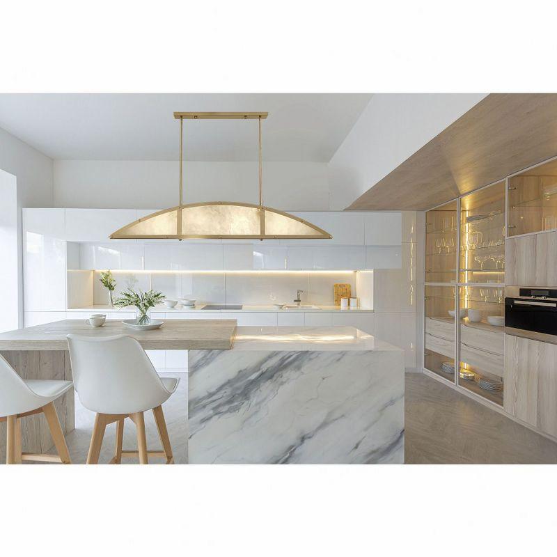 Legacy 4-Light Linear Chandelier in Warm Brass by Breegan Jane