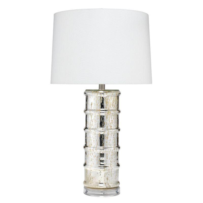 Irene Table Lamp Silver with 3-Way Rotary Switch & Linen Shade - Splendor Home: Mercury Glass, Modern Decor