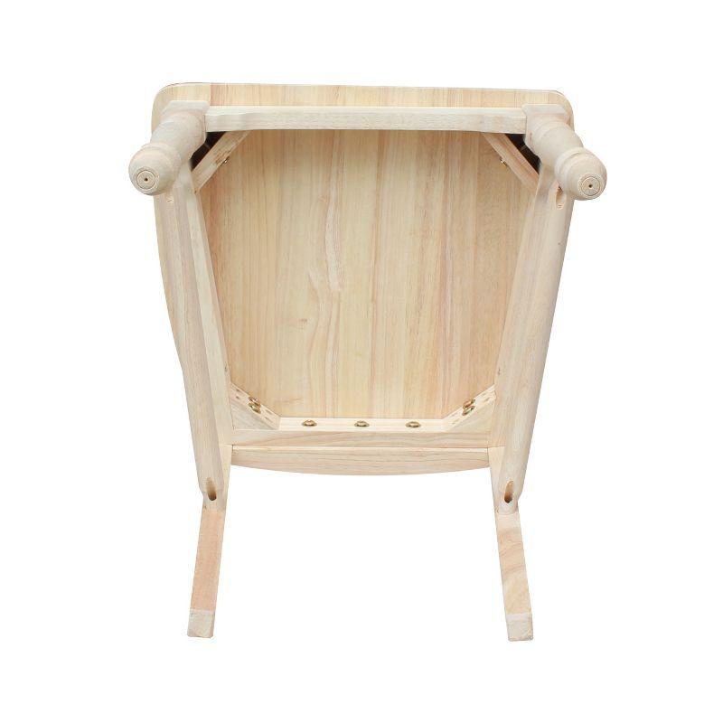 International Concepts Set of 2 Maine Ladderback Chair Unfinished : Hardwood Frame, Armless Design, 225 lb Capacity