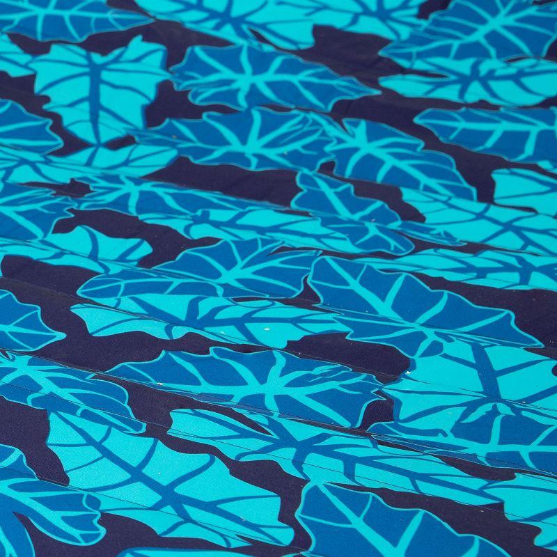 Arlmont & Co. Peria Quilted Polyester Curved Metal Spreader Bar Hammock with Pillow - Tropical Palms