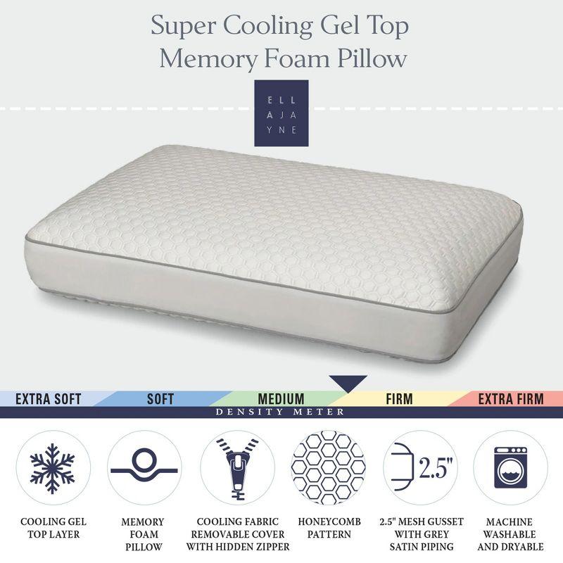 White Cooling Gel Top Memory Foam Pillow