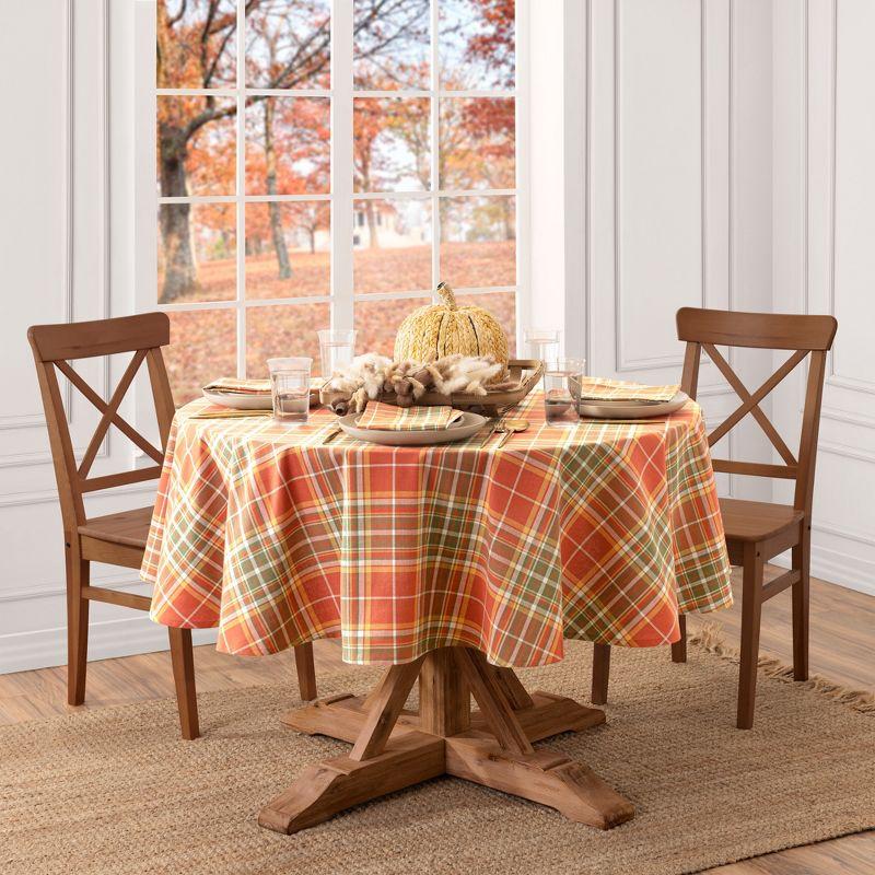 Elrene Hawley Plaid Harvest Cotton Tablecloth - Elrene Home Fashions