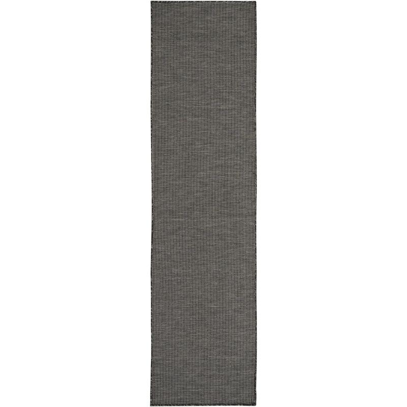 Charcoal Flat Woven Synthetic Runner Rug 2'2" x 8'0"