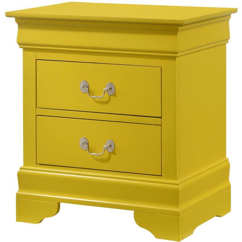 Louis Philippe Yellow 2-Drawer Solid and Manufactured Wood Nightstand